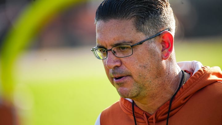 Texas Longhorns Assistant Coach, Jeff Banks during their first practice of the spring season on Tuesday, March 25, 2025.