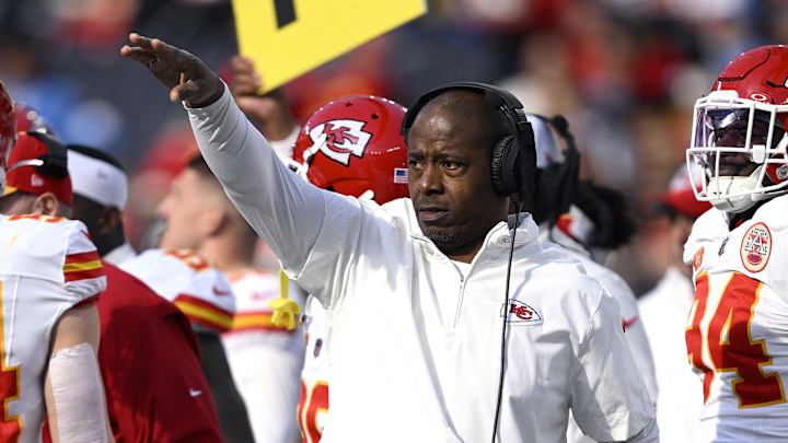 Jan 7, 2024; Inglewood, California, USA; Kansas City Chiefs defensive backs coach Dave Merritt