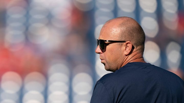 Tennessee Titans Offensive Coordinator Nick Holz before their first preseason game of the 2024-25 season against the San Francisco 49ers at Nissan Stadium Saturday, Aug. 10, 2024.