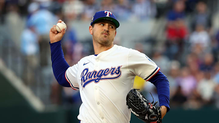 Tyler Mahle takes a start for the Texas Rangers against the Los Angeles Angels in 2025.