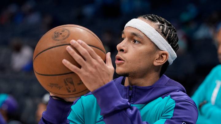 Nov 6, 2024; Charlotte, North Carolina, USA; Charlotte Hornets guard Tre Mann (23) shoots during warm ups before the first quarter against the Detroit Pistons at Spectrum Center. Mandatory Credit: Jim Dedmon-Imagn Images Nov 6, 2024; Charlotte, North Carolina, USA; Charlotte Hornets guard Tre Mann (23) shoots during warm ups before the first quarter against the Detroit Pistons at Spectrum Center. Mandatory Credit: Jim Dedmon-Imagn Images