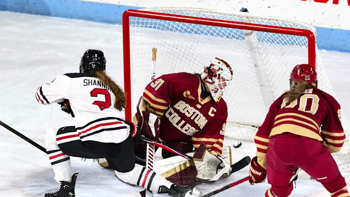 Lily Shannon nets game winning goal against Boston College to close out the first half of the season. Lily Shannon nets game winning goal against Boston College to close out the first half of the season.