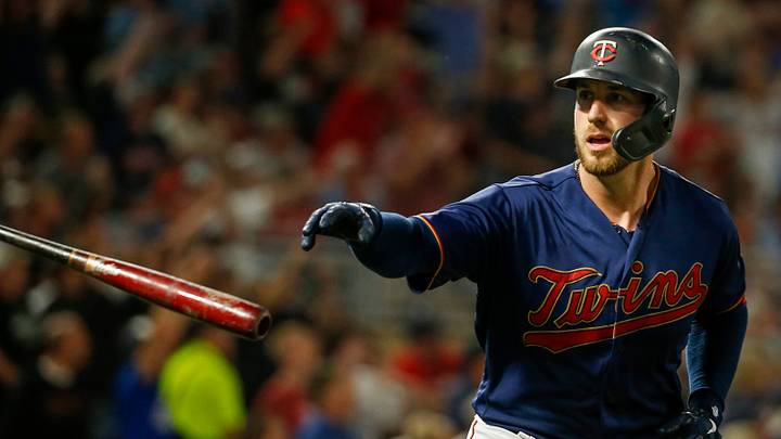 Sep 10, 2019; Minneapolis, MN, USA; Minnesota Twins catcher Mitch Garver (18) looks to his bench after hitting a two run home run against the Washington Nationals in the seventh inning at Target Field. Mandatory Credit: Bruce Kluckhohn-USA TODAY Sports Sep 10, 2019; Minneapolis, MN, USA; Minnesota Twins catcher Mitch Garver (18) looks to his bench after hitting a two run home run against the Washington Nationals in the seventh inning at Target Field. Mandatory Credit: Bruce Kluckhohn-USA TODAY Sports