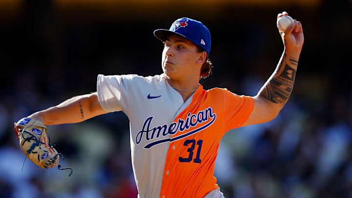 Ricky Tiedemann delivers a pitch during the 2022 All-Star Futures Game.