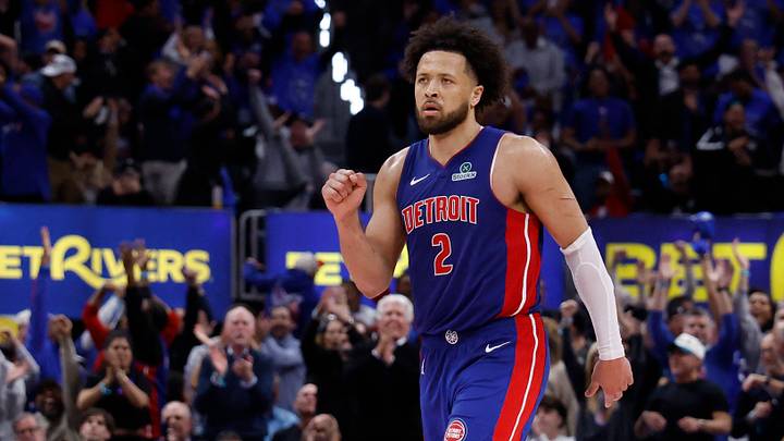 May 13, 2026; Detroit, Michigan, USA; Detroit Pistons guard Cade Cunningham (2) celebrates in the second half against the Cleveland Cavaliers during game five of the second round of the 2026 NBA Playoffs at Little Caesars Arena. Mandatory Credit: Rick Osentoski-Imagn Images May 13, 2026; Detroit, Michigan, USA; Detroit Pistons guard Cade Cunningham (2) celebrates in the second half against the Cleveland Cavaliers during game five of the second round of the 2026 NBA Playoffs at Little Caesars Arena. Mandatory Credit: Rick Osentoski-Imagn Images