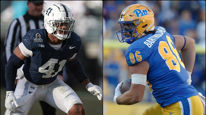 Vikings sixth-round draft picks Kobe King (left) and Gavin Bartholomew (right).