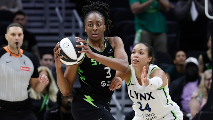 Seattle Storm forward Nneka Ogwumike and Minnesota Lynx forward Napheesa Collier.