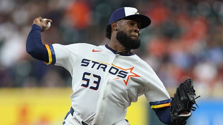 Astros starting pitcher Cristian Javier (53) delivers a pitch during the third inning against the Toronto Blue Jays Astros starting pitcher Cristian Javier (53) delivers a pitch during the third inning against the Toronto Blue Jays