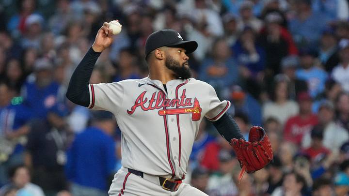 Sep 14, 2026; Chicago, Illinois, USA;  Atlanta Braves pitcher Reynaldo Lopez (40) throws the ball against the Chicago Cubs during the first inning at Wrigley Field.  Mandatory Credit: David Banks-Imagn Images