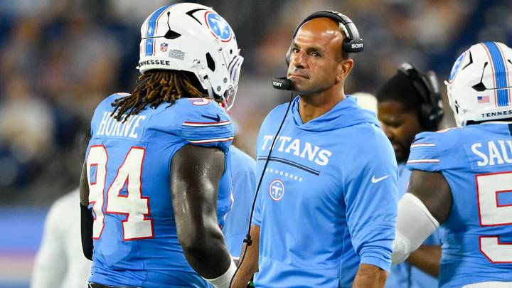 Aug 23, 2026; Nashville, Tennessee, USA; Tennessee Titans head coach Robert Saleh looks at defensive tackle Timmy Horne (94) as he walks off the field against the Seattle Seahawks during the first half at Nissan Stadium. Mandatory Credit: Steve Roberts-Imagn Images Aug 23, 2026; Nashville, Tennessee, USA; Tennessee Titans head coach Robert Saleh looks at defensive tackle Timmy Horne (94) as he walks off the field against the Seattle Seahawks during the first half at Nissan Stadium. Mandatory Credit: Steve Roberts-Imagn Images