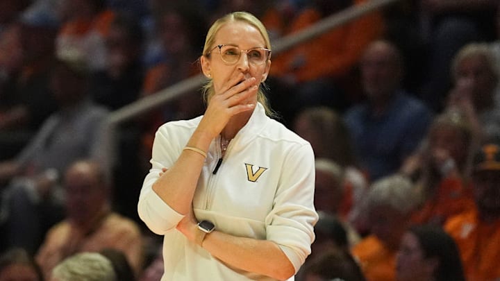 Vanderbilt basketball coach Shea Ralph during the NCAA college basketball game against Tennessee on Mar. 1, 2026, in Knoxville, Tennessee.