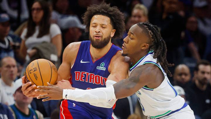 Oct 14, 2026; Minneapolis, Minnesota, USA; Detroit Pistons guard Cade Cunningham (2) tries to keep the ball from the advances of Minnesota Timberwolves guard Ayo Dosunmu (13) in the third quarter at Target Center. Mandatory Credit: Bruce Kluckhohn-Imagn Images Oct 14, 2026; Minneapolis, Minnesota, USA; Detroit Pistons guard Cade Cunningham (2) tries to keep the ball from the advances of Minnesota Timberwolves guard Ayo Dosunmu (13) in the third quarter at Target Center. Mandatory Credit: Bruce Kluckhohn-Imagn Images