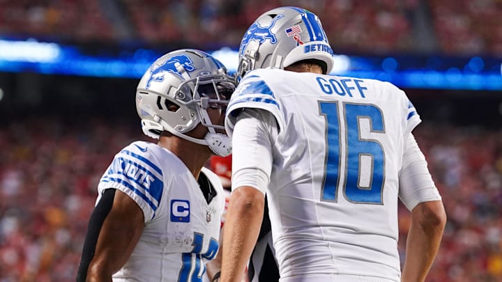 Sep 7, 2023; Kansas City, Missouri, USA; Detroit Lions wide receiver Amon-Ra St. Brown (14)