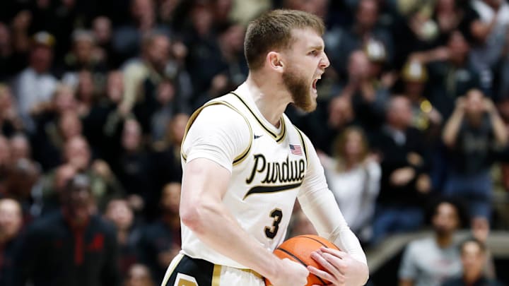 Purdue Boilermakers guard Braden Smith (3) celebrates 