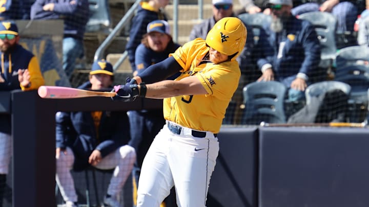 West Virginia University infielder Grant Hussey