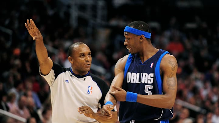 Dallas Mavericks guard Josh Howard argues with NBA referee Eddie F. Rush against the Phoenix Suns. Dallas Mavericks guard Josh Howard argues with NBA referee Eddie F. Rush against the Phoenix Suns.