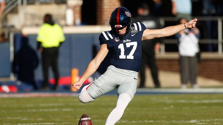Mississippi Rebels kicker Lucas Carneiro kicks off. Credit: Petre Thomas-Imagn Images Mississippi Rebels kicker Lucas Carneiro kicks off. Credit: Petre Thomas-Imagn Images