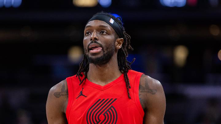 Mar 18, 2026; Indianapolis, Indiana, USA; Portland Trail Blazers forward Jerami Grant (9) in the second half against the Indiana Pacers at Gainbridge Fieldhouse. Mandatory Credit: Trevor Ruszkowski-Imagn Images