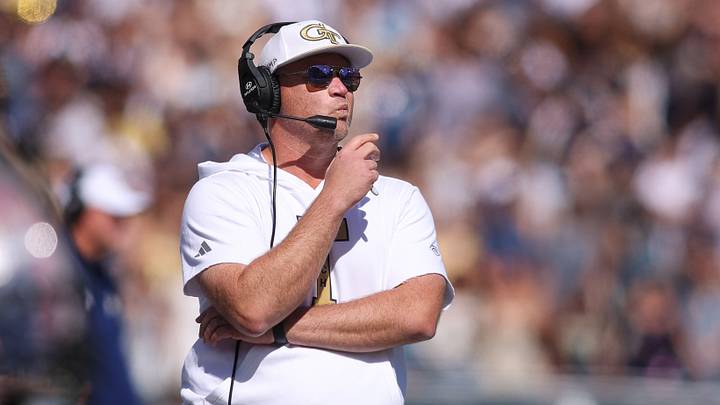 Oct 25, 2025; Atlanta, Georgia, USA; Georgia Tech Yellow Jackets head coach Brent Key on the sideline against the Syracuse Orange in the second quarter at Bobby Dodd Stadium at Hyundai Field. Mandatory Credit: Brett Davis-Imagn Images Oct 25, 2025; Atlanta, Georgia, USA; Georgia Tech Yellow Jackets head coach Brent Key on the sideline against the Syracuse Orange in the second quarter at Bobby Dodd Stadium at Hyundai Field. Mandatory Credit: Brett Davis-Imagn Images