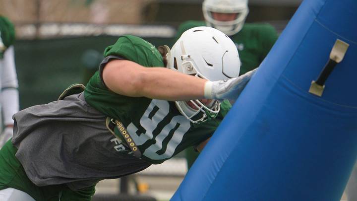 Colorado State football player Grady Kelly during practice on Monday, April 3, 2023.

Ftccsufootball0403gradykelly