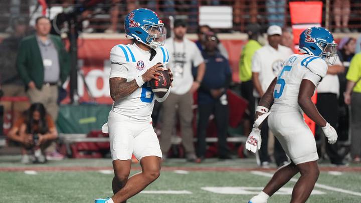 Mississippi Rebels quarterback Trinidad Chambliss drops back to pass. Mandatory Credit: Scott Wachter-Imagn Images Mississippi Rebels quarterback Trinidad Chambliss drops back to pass. Mandatory Credit: Scott Wachter-Imagn Images