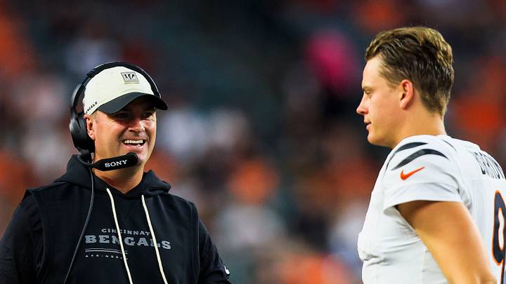 Aug 13, 2026; Cincinnati, Ohio, USA; Cincinnati Bengals head coach Zac Taylor and quarterback Joe Burrow (9) during a stop in play in the first half against the Detroit Lions at Paycor Stadium. Mandatory Credit: Katie Stratman-Imagn Images Aug 13, 2026; Cincinnati, Ohio, USA; Cincinnati Bengals head coach Zac Taylor and quarterback Joe Burrow (9) during a stop in play in the first half against the Detroit Lions at Paycor Stadium. Mandatory Credit: Katie Stratman-Imagn Images