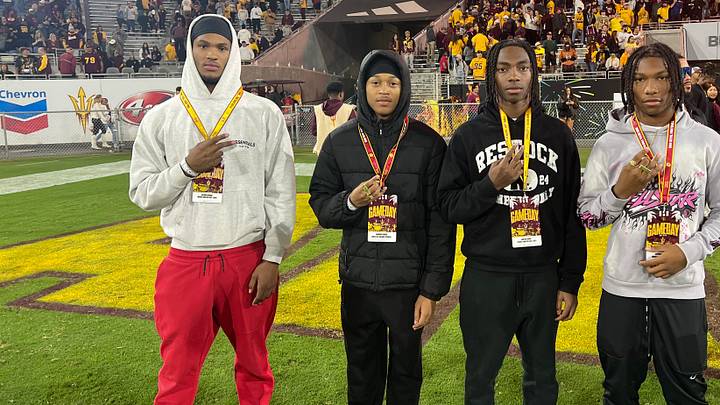 Jalanie George, left, is a 5-star edge rusher who may end up at the UW. Jalanie George, left, is a 5-star edge rusher who may end up at the UW.