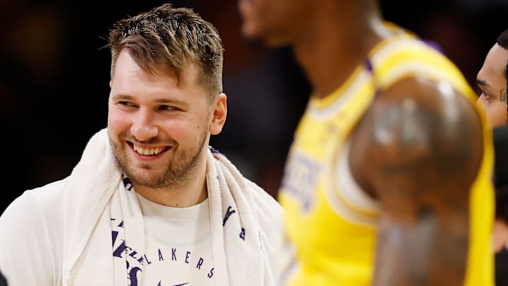 Luka Doncic was all smiles in his first game as a Laker