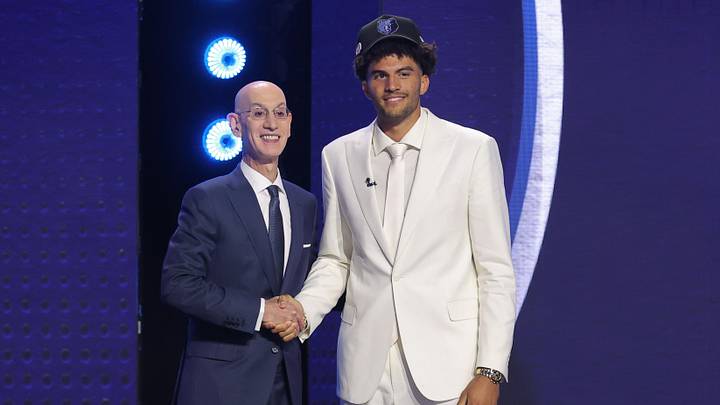 Jun 23, 2026; New York, NY, USA; NBA commissioner Adam Silver greets the third pick in the 2026 NBA draft, Duke forward Cameron Boozer after he was selected by the Memphis Grizzlies at Barclays Center. Mandatory Credit: Brad Penner-Imagn Images Jun 23, 2026; New York, NY, USA; NBA commissioner Adam Silver greets the third pick in the 2026 NBA draft, Duke forward Cameron Boozer after he was selected by the Memphis Grizzlies at Barclays Center. Mandatory Credit: Brad Penner-Imagn Images