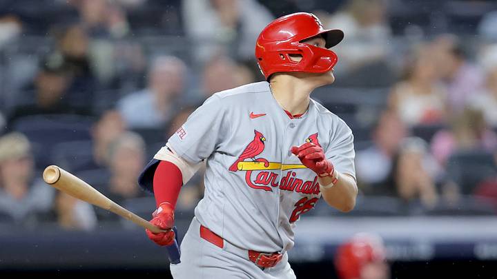 Aug 5, 2026; Bronx, New York, USA; St. Louis Cardinals shortstop JJ Wetherholt (26) follows through on a two run double against the New York Yankees during the fifth inning at Yankee Stadium. Mandatory Credit: Brad Penner-Imagn Images Aug 5, 2026; Bronx, New York, USA; St. Louis Cardinals shortstop JJ Wetherholt (26) follows through on a two run double against the New York Yankees during the fifth inning at Yankee Stadium. Mandatory Credit: Brad Penner-Imagn Images