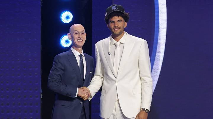 Jun 23, 2026; New York, NY, USA; NBA commissioner Adam Silver greets the third pick in the 2026 NBA draft, Duke forward Cameron Boozer after he was selected by the Memphis Grizzlies at Barclays Center. Jun 23, 2026; New York, NY, USA; NBA commissioner Adam Silver greets the third pick in the 2026 NBA draft, Duke forward Cameron Boozer after he was selected by the Memphis Grizzlies at Barclays Center.
