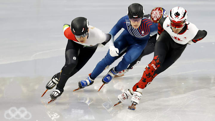 William Dandjinou is the betting favorite to win the gold medal in the men's 1000m short track speed skating.