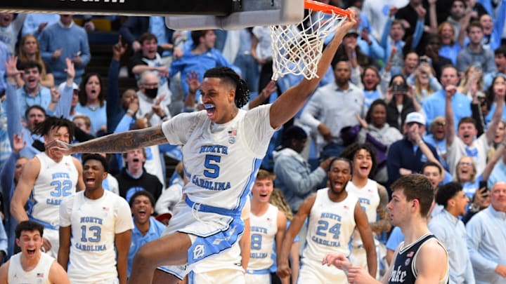 Feb 3, 2024; Chapel Hill, North Carolina, USA; North Carolina Tar Heels forward Armando Bacot (5)