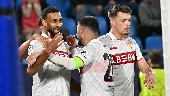 Der VfB Stuttgart bejubelt den Sieg in Bratislava Der VfB Stuttgart bejubelt den Sieg in Bratislava