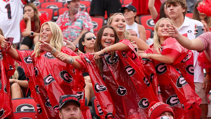 Sep 6, 2025; Athens, Georgia, USA; Georgia Bulldogs fans in the stands against the Austin Peay Governors in the fourth quarter at Sanford Stadium. Mandatory Credit: Brett Davis-Imagn Images Sep 6, 2025; Athens, Georgia, USA; Georgia Bulldogs fans in the stands against the Austin Peay Governors in the fourth quarter at Sanford Stadium. Mandatory Credit: Brett Davis-Imagn Images