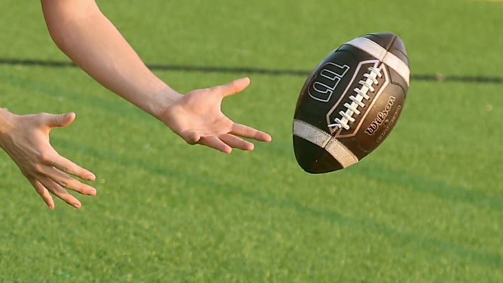 Football practice. Football practice.