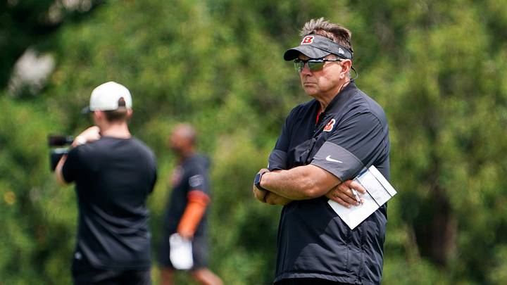 Cincinnati Bengals defensive coordinator Al Golden observes minicamp, Tuesday, June 16, 2026, at Kettering Health Practice Fields in downtown Cincinnati. Cincinnati Bengals defensive coordinator Al Golden observes minicamp, Tuesday, June 16, 2026, at Kettering Health Practice Fields in downtown Cincinnati.