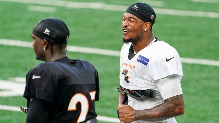 Cincinnati Bengals wide receiver Ja’Marr Chase (1) speaks with teammates during training camp, Friday, Aug. 7, 2026, at Paycor Stadium in Downtown Cincinnati. Cincinnati Bengals wide receiver Ja’Marr Chase (1) speaks with teammates during training camp, Friday, Aug. 7, 2026, at Paycor Stadium in Downtown Cincinnati.