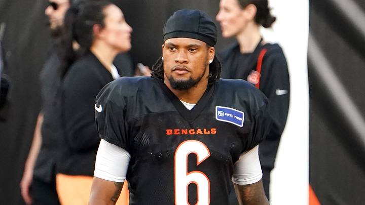 Cincinnati Bengals safety Bryan Cook (6) attends training camp, Friday, Aug. 7, 2026, at Paycor Stadium in Downtown Cincinnati. Cincinnati Bengals safety Bryan Cook (6) attends training camp, Friday, Aug. 7, 2026, at Paycor Stadium in Downtown Cincinnati.