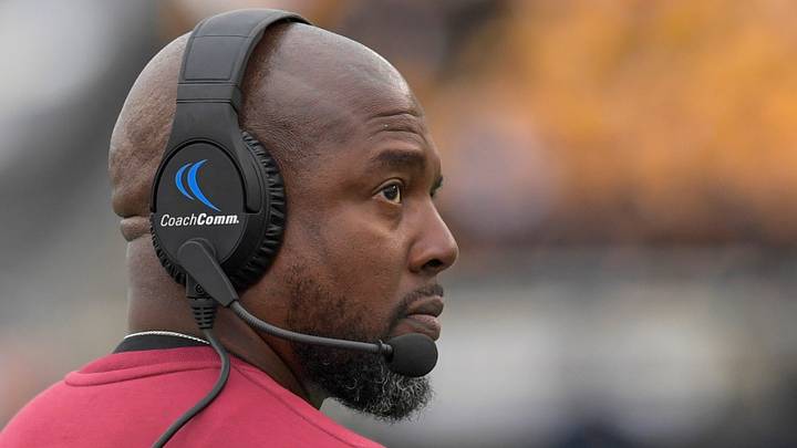 Tuskegee head coach Aaron James coaches against the Alabama State Hornets during the Turkey Day Classic on the ASU campus in Montgomery, Ala., on Thursday November 23, 2023. Tuskegee head coach Aaron James coaches against the Alabama State Hornets during the Turkey Day Classic on the ASU campus in Montgomery, Ala., on Thursday November 23, 2023.