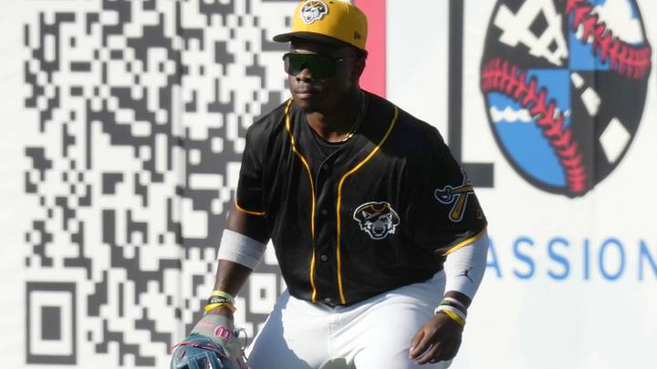 Erie SeaWolves outfielder Zyhir Hope competes during an Eastern League baseball game against the Altoona Curve at UPMC Park in Erie, Pa., on Aug. 4, 2026. Erie SeaWolves outfielder Zyhir Hope competes during an Eastern League baseball game against the Altoona Curve at UPMC Park in Erie, Pa., on Aug. 4, 2026.