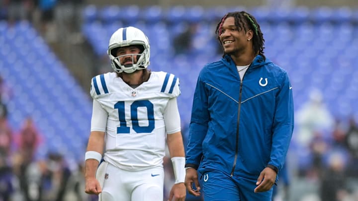 Sep 24, 2023; Baltimore, Maryland, USA; Indianapolis Colts quarterback Anthony Richardson (5) walks
