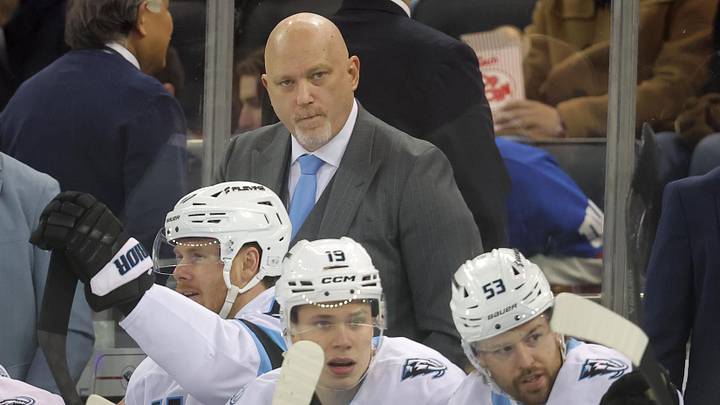 Jan 5, 2026; New York, New York, USA; Utah Mammoth head coach Andre Tourigny coaches against the New York Rangers during the first period at Madison Square Garden. Mandatory Credit: Brad Penner-Imagn Images Jan 5, 2026; New York, New York, USA; Utah Mammoth head coach Andre Tourigny coaches against the New York Rangers during the first period at Madison Square Garden. Mandatory Credit: Brad Penner-Imagn Images
