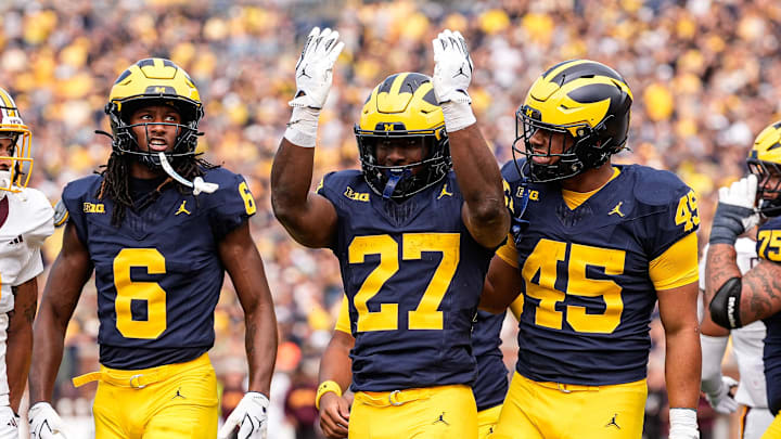 Jasper Parker celebrating a touchdown against Central Michigan. Jasper Parker Celebrating a Touchdown