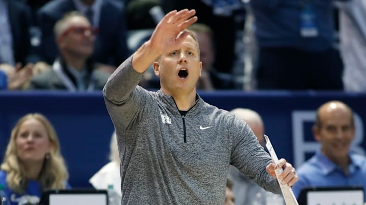 Kevin Young calls out to his team as they face Arizona.