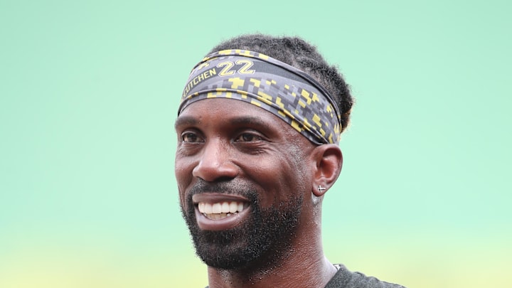 Pittsburgh Pirates designated hitter Andrew McCutchen (22) wears a shirt bearing a quote attributed to Pirates former right fielder Dave Parker to commemorate Parkers memory on the weekend of his induction into the Professional Baseball Hall of Fame before the game against the Arizona Diamondbacks at PNC Park on July 26. Pittsburgh Pirates designated hitter Andrew McCutchen (22) wears a shirt bearing a quote attributed to Pirates former right fielder Dave Parker to commemorate Parkers memory on the weekend of his induction into the Professional Baseball Hall of Fame before the game against the Arizona Diamondbacks at PNC Park on July 26.