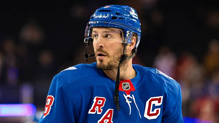 Apr 4, 2026; New York, New York, USA; New York Rangers center J.T. Miller (8) warms up before the first period against the Detroit Red Wings at Madison Square Garden. Mandatory Credit: Danny Wild-Imagn Images Apr 4, 2026; New York, New York, USA; New York Rangers center J.T. Miller (8) warms up before the first period against the Detroit Red Wings at Madison Square Garden. Mandatory Credit: Danny Wild-Imagn Images
