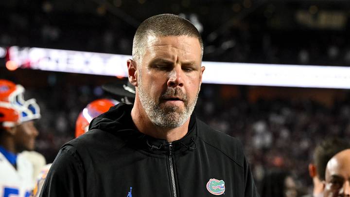 Oct 11, 2025; College Station, Texas, USA; Florida Gators head coach Billy Napier walks off the field after the game against the Texas A&M Aggies at Kyle Field. Mandatory Credit: Maria Lysaker-Imagn Images