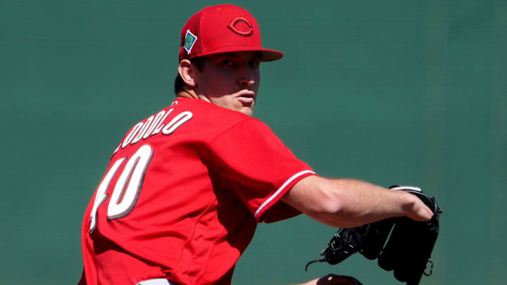 Cincinnati Reds non-roster invitee pitcher Nick Lodolo (40) delivers during a spring training game.