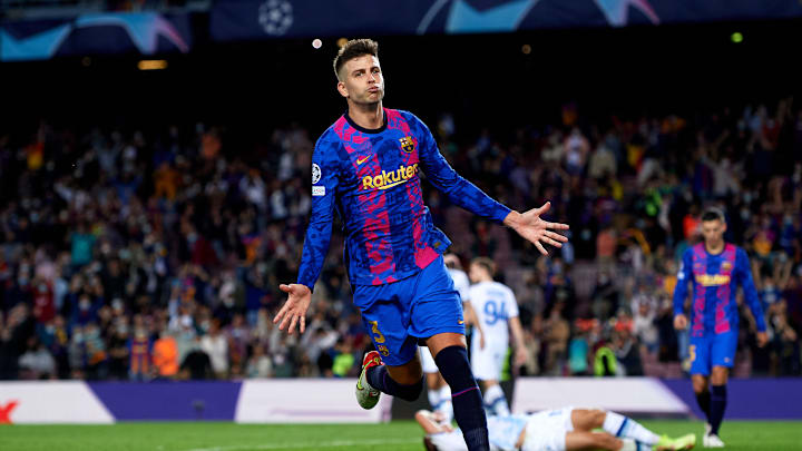 Piqué bejubelt sein Goldenes Tor im Champions League-Spiel gegen Dynamo Kiew